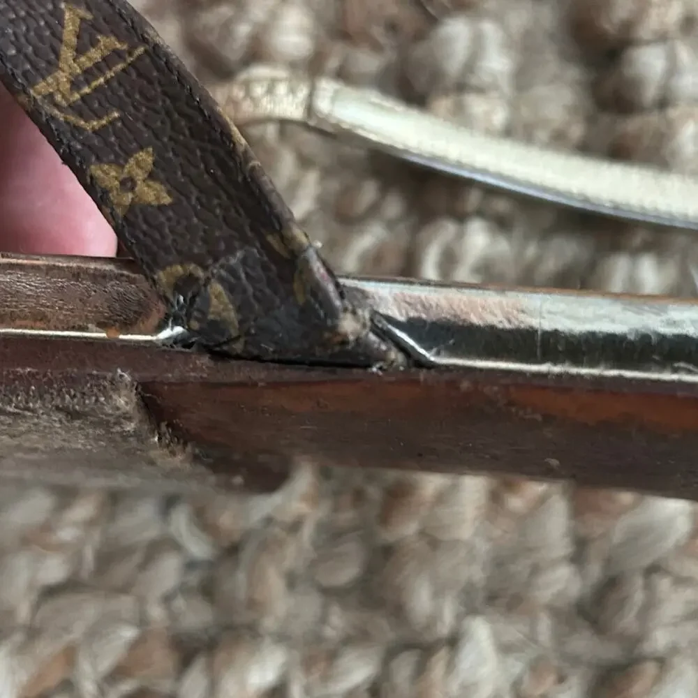 Louis Vuitton Sandals 41/US11 Brown Gold Monogram Strappy READ Repair Project - Picture 7 of 16